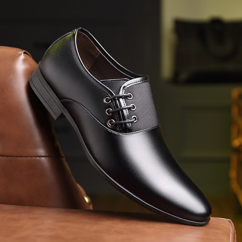 46 Leather Business Formal Pointed Shoes (Size 45)