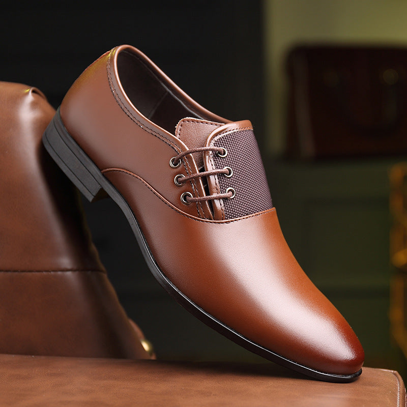 46 Leather Business Formal Pointed Shoes (Size 45)