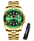 BINBOND Watches for Men Stainless Steel Rotatable Bezel Classic Dress Waterproof Luminous Luxury Big Face Business Date Mens Wrist Watch