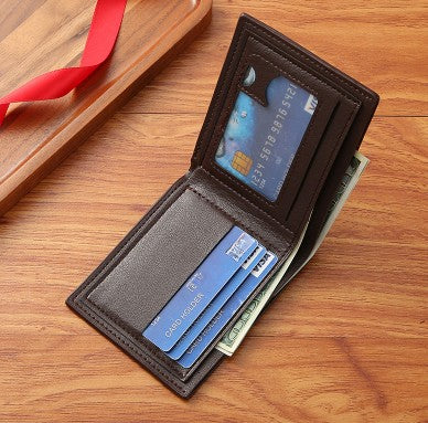 Stylish Men's Short Wallet with Large Capacity and Card Slots