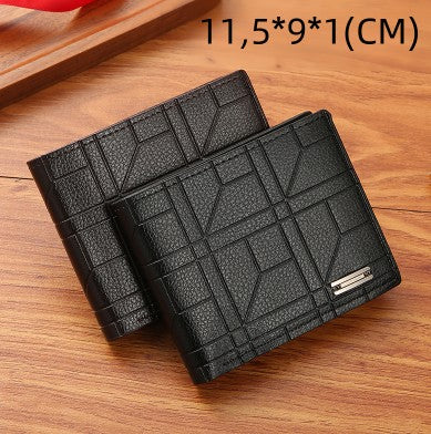Stylish Men's Short Wallet with Large Capacity and Card Slots